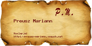 Preusz Mariann névjegykártya